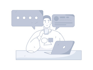 Business People Flat Vector Concept Operation Hand Drawn Illustration
