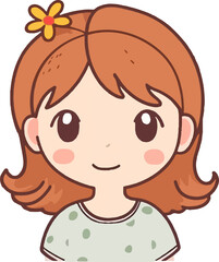 Fototapeta premium Girl, Cute, Cute girl color vector illustration