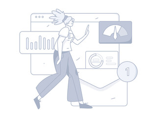 Business People Flat Vector Concept Operation Hand Drawn Illustration
