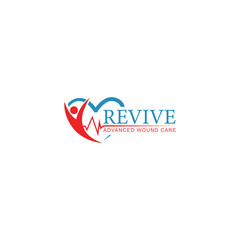 Revive Concept Logo,  Hearth care logo and new concept logo design