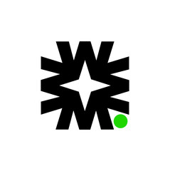 W company monogram. W initial letter icon.