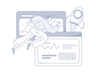 Business People Flat Vector Concept Operation Hand Drawn Illustration
