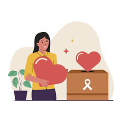 Vector charity day illustration. Flat vector illustration isolated on white background