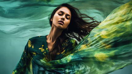 portrait of a woman, fashion design backdrop 