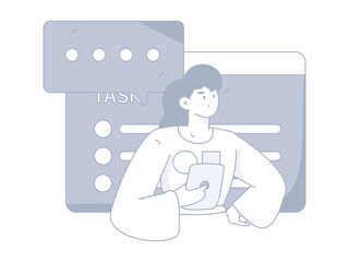 Business People Flat Vector Concept Operation Hand Drawn Illustration
