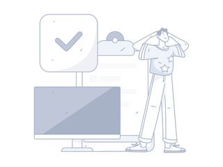 Business People Flat Vector Concept Operation Hand Drawn Illustration
