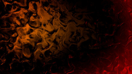 Naklejka premium burning red and orange biological curves texture - abstract 3D rendering