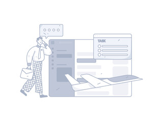 Business People Flat Vector Concept Operation Hand Drawn Illustration
