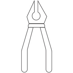 Digital png illustration of pliers symbol on transparent background
