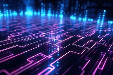 abstract futuristic background with pink blue glowing neon moving high speed wave lines and bokeh lights. Data transfer concept Fantastic wallpaper