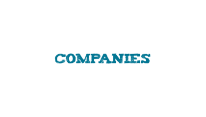 Digital png illustration of companies text on transparent background