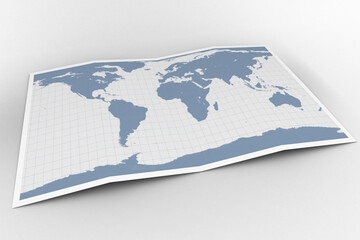 Fototapeta na wymiar Digital png illustration of map of world on transparent background