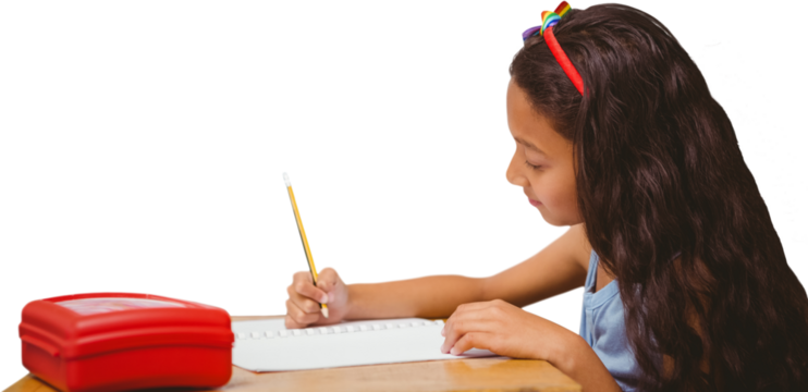 Digital png photo of biracial schoolgirl on transparent background - Powered by Adobe