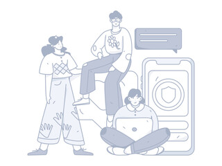 Business People Flat Vector Concept Operation Hand Drawn Illustration
