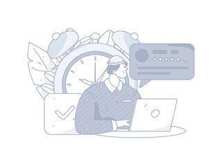 Business People Flat Vector Concept Operation Hand Drawn Illustration
