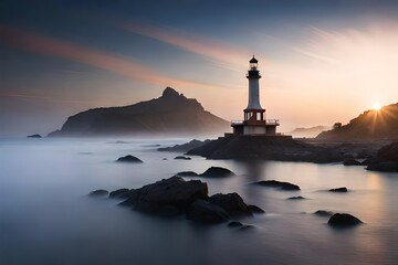 Fototapeta premium lighthouse at dusk