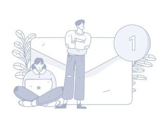 Business People Flat Vector Concept Operation Hand Drawn Illustration
