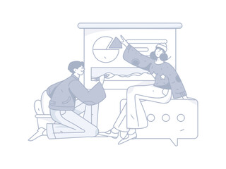 Business People Flat Vector Concept Operation Hand Drawn Illustration
