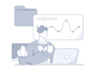 Business People Flat Vector Concept Operation Hand Drawn Illustration
