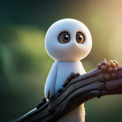 white cute egg robot