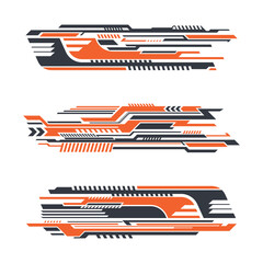 collection of racing sports striped vehicle sticker