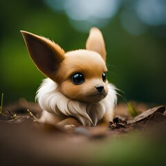 chihuahua puppy on green background