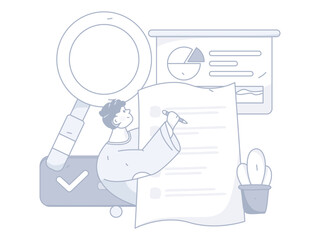 Business People Flat Vector Concept Operation Hand Drawn Illustration
