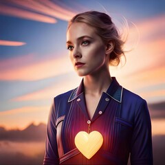 woman with heart