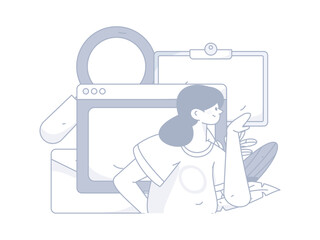 Business People Flat Vector Concept Operation Hand Drawn Illustration
