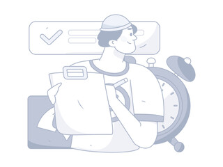 Business People Flat Vector Concept Operation Hand Drawn Illustration
