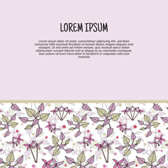 Vector colorful flowers and leaves seamless pattern background. Vector illustration background.