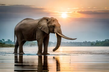Fototapeta na wymiar elephant in the water