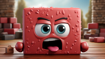 3d cute illustration Anger emotion