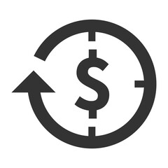 Vector illustration of velocity of money icon in dark color and transparent background(png).