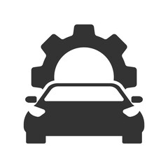 Vector illustration of car service icon in dark color and transparent background(png).