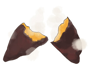 焼き芋のイラスト素材