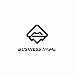 design logo line mountain and triangle