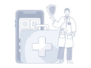 Medical Characters Anti-epidemic Flat Vector Concept Operation Hand Drawn Illustration
