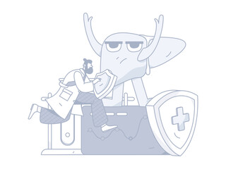 Medical Characters Anti-epidemic Flat Vector Concept Operation Hand Drawn Illustration
