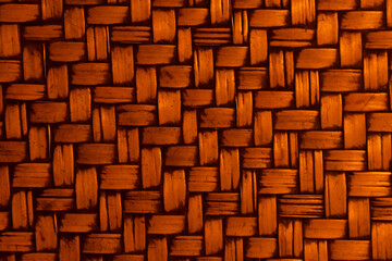 Closed up Texture of fabric fibers pattern background ,pattern in orange