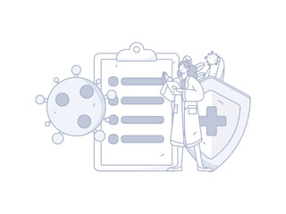 Medical Characters Anti-epidemic Flat Vector Concept Operation Hand Drawn Illustration
