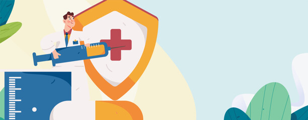 Medical Characters Anti-epidemic Flat Vector Concept Operation Hand Drawn Illustration
