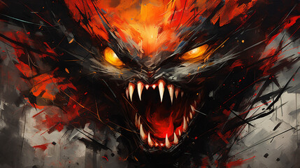 Fototapeta premium Fury Unleashed: Abstract Expression of Anger