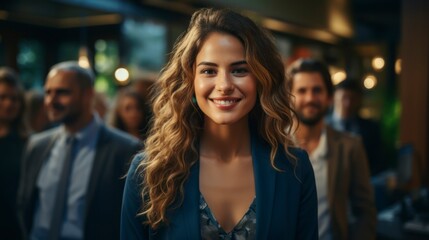 Successful business team, diverse, high energy, modern office, casual attire, teamwork and collaboration