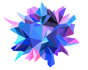 Flat multi colorful polygon design modelling for art object, vector icons