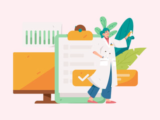 Medical Characters Anti-epidemic Flat Vector Concept Operation Hand Drawn Illustration
