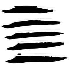 Set of Black Vector Brush Doodle Strokes.
