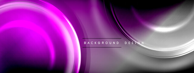 Circles lines and bubbles on bright glowing effect gradient with light and shadow effects. Dynamic interplay of light, shadow and depth. Futuristic and rhythmic technology design