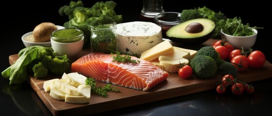 photo realistic, Low carb Diet, Eat fewer carbs and more foods rich in protein and fats