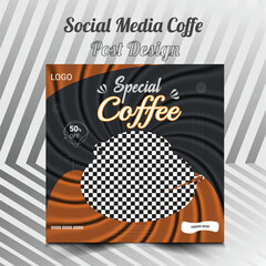 social media cover coffe design template